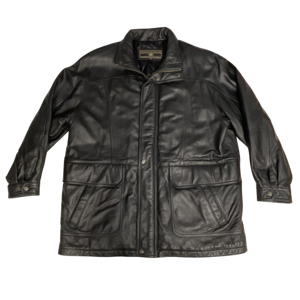 Members Only Soft Leather Jacket Men's Size XL Black Motorcycle Airman Vtg EUC